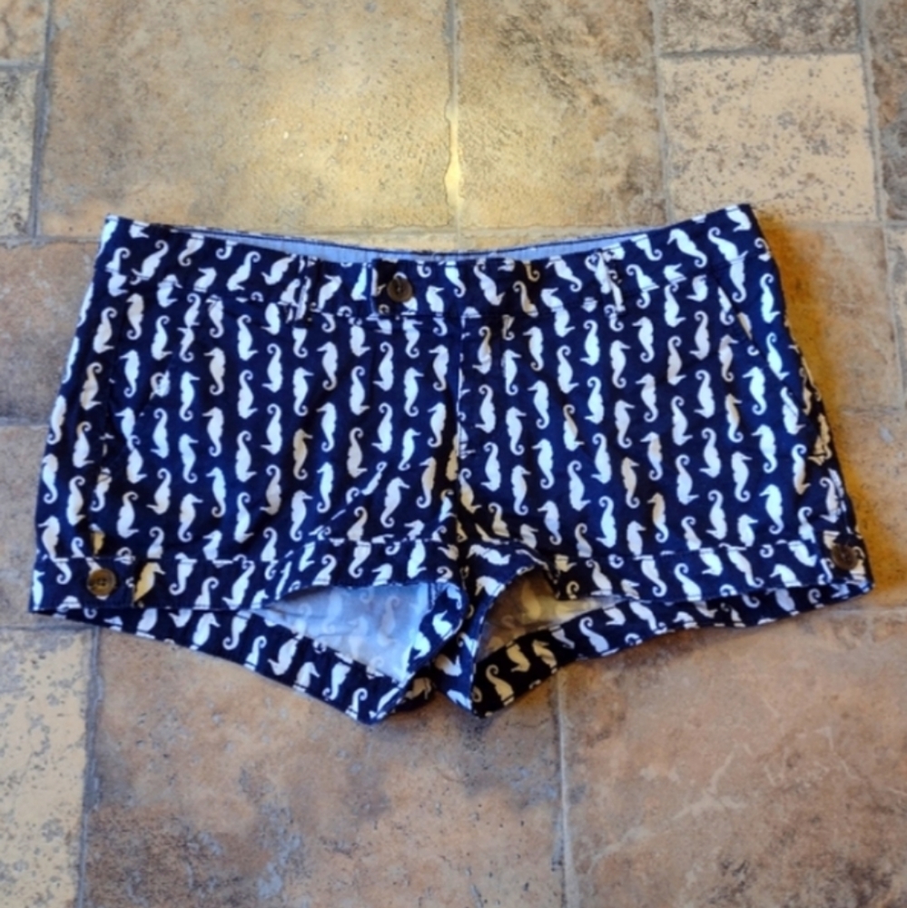 Navy blue seahorse shorts plus size juniors 17